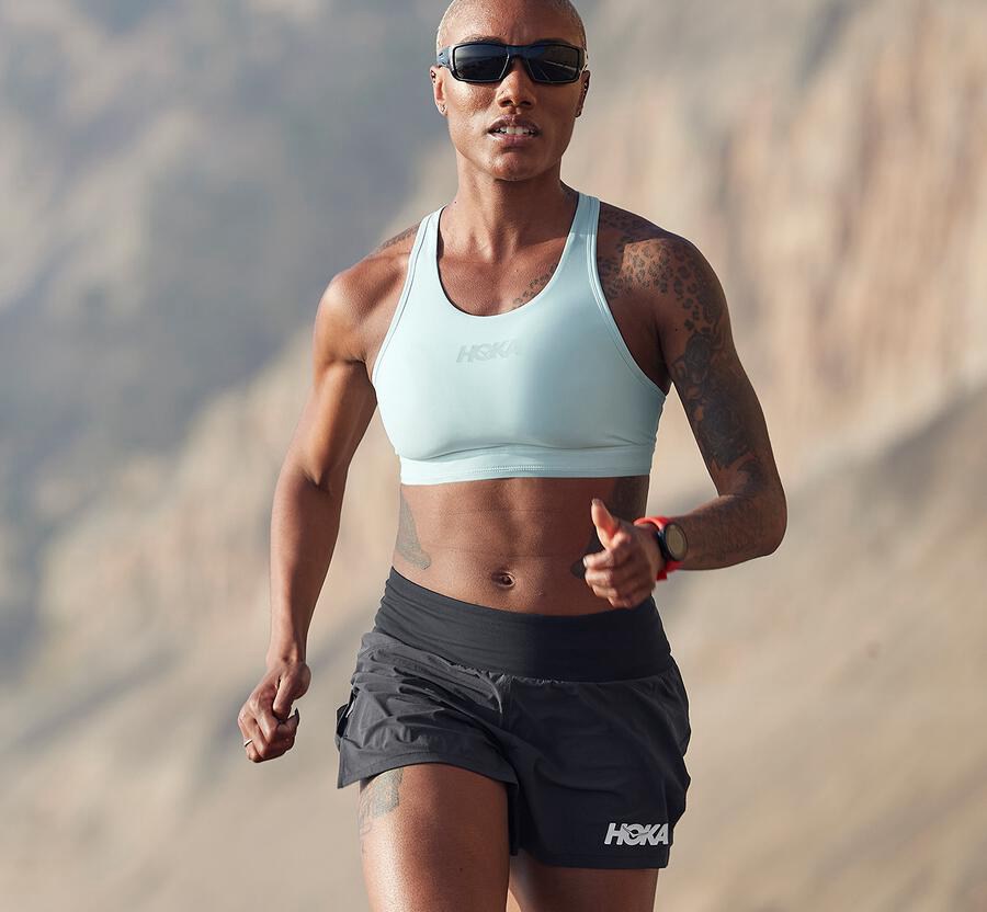 Hoka One One Womens Shorts - Performance - Black - UWKT81076